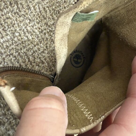 Timberland Neutral Tan Genuine Leather Women's 9M Zip Wedge Ankle Boots - Picture 12 of 16